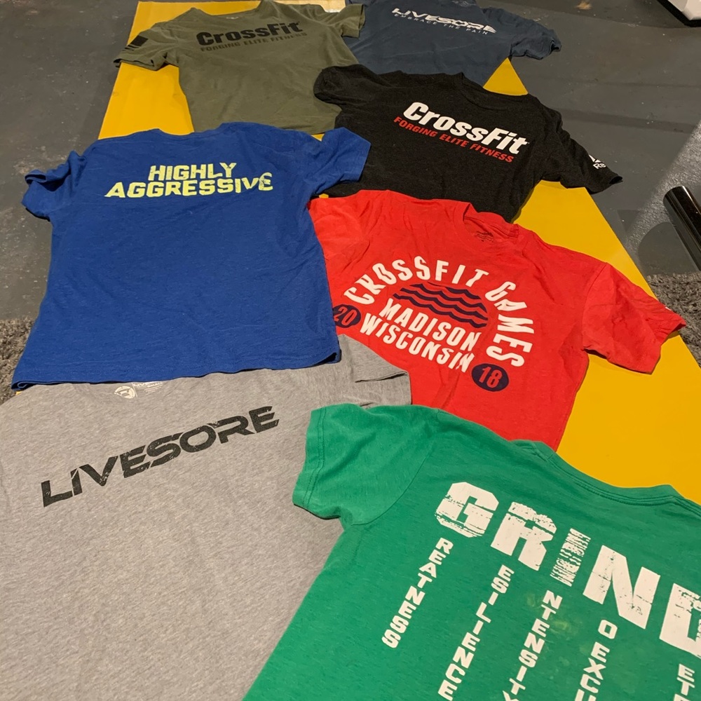 Crossfit lot - 7 shirts all size small